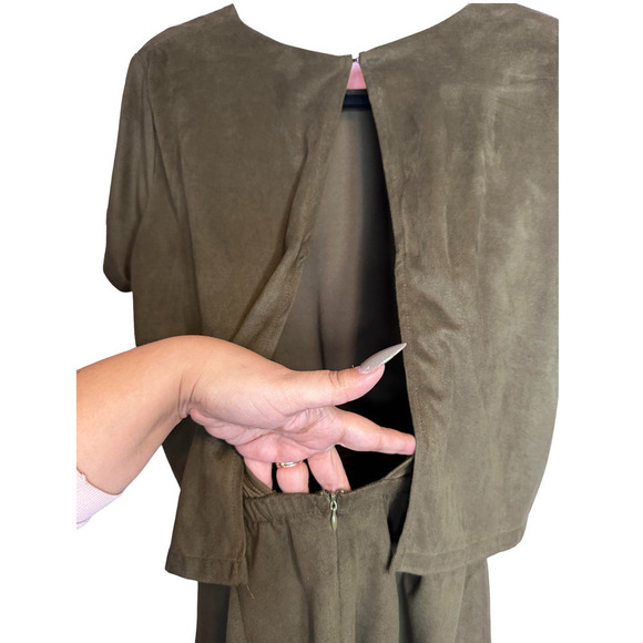 She + Sky Open Back Olive Green Super Soft Cut Out Boho Festival Romper Size M - Picture 9 of 9